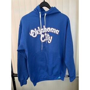 NWT Men’s OKC Thunder Script Blue Cookies Pullover Hoodie Size Medium